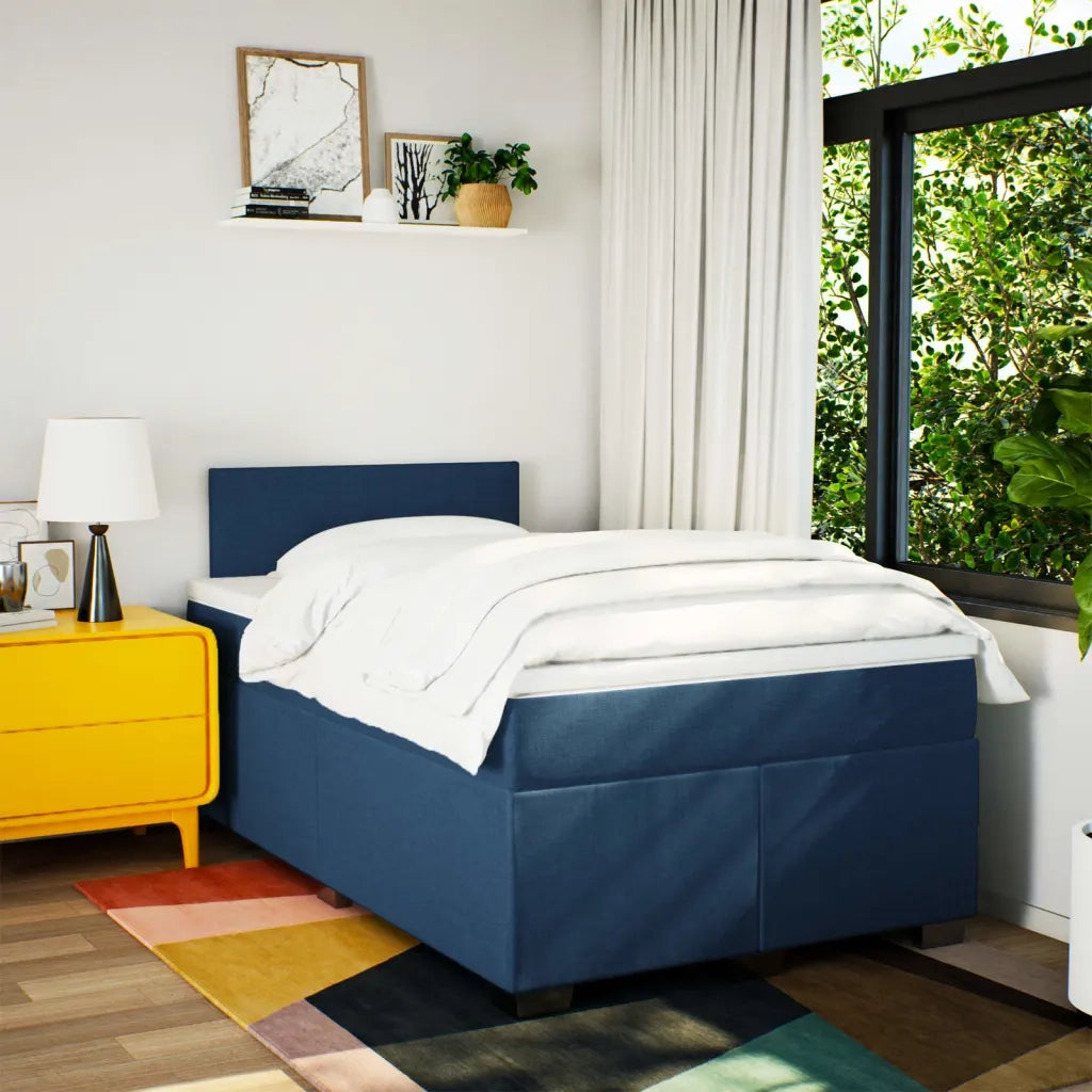 Giroletto a Molle con Materasso Blu 120x200 cm in Tessuto 3288154