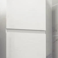 kleankin Mobile Colonna Bagno, Arredo Bagno Design Contemporaneo 2 Ripiani Ripiani Regolabili 35 x 25 x 120 cm Bianco Laccato