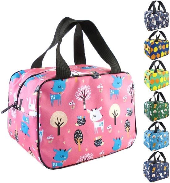 Borsa da Picnic Acquaparante con Isolamento Geometrico per Viaggio, Colazione, Ufficio, Lavoro, Picnic, Viaggio, Spiaggia, Auto (11L, Rosa)