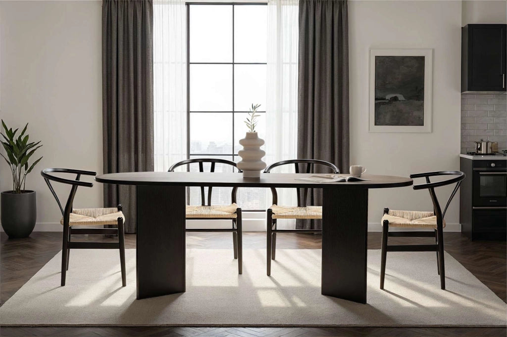 Tavolo da pranzo in legno "Sabella" 200 x 90 x 75 cm - Legno nero