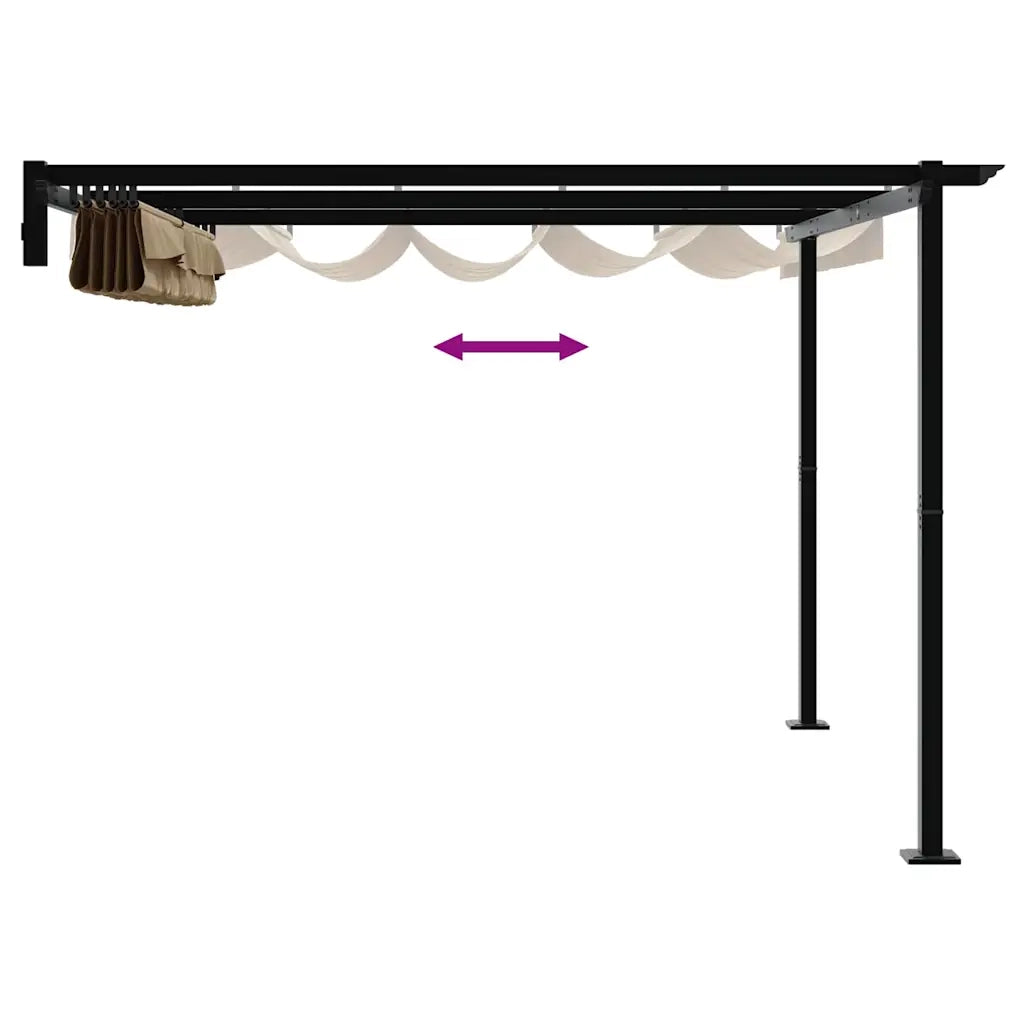 vidaXL Gazebo a Muro Talpa Acciaio
