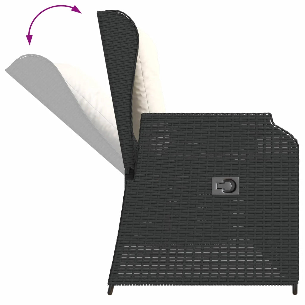 Panchina da giardino Nero polyrattan 3394458
