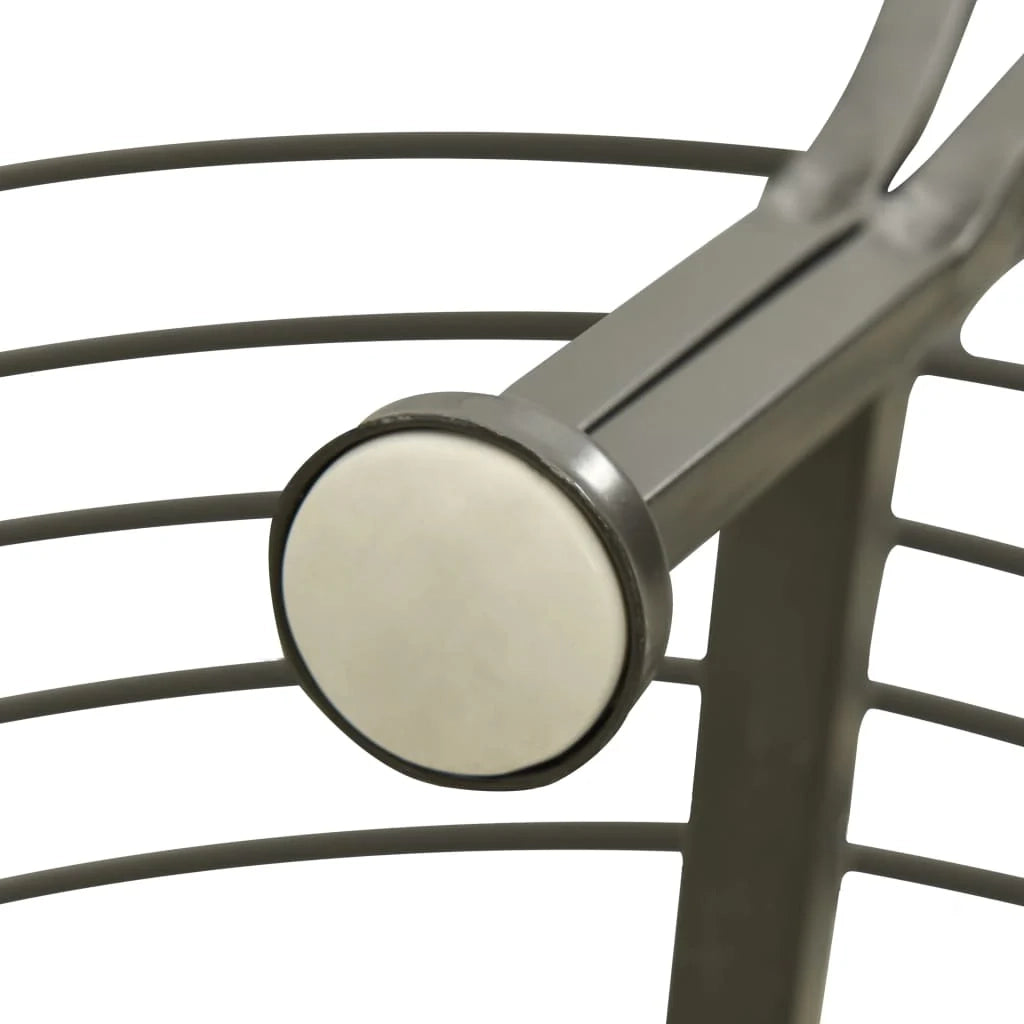 Panca da giardino mobile da giardino per esterni circolare terrazza da giardino 160 x 89 cm acciaio grigio argento 02_0011118