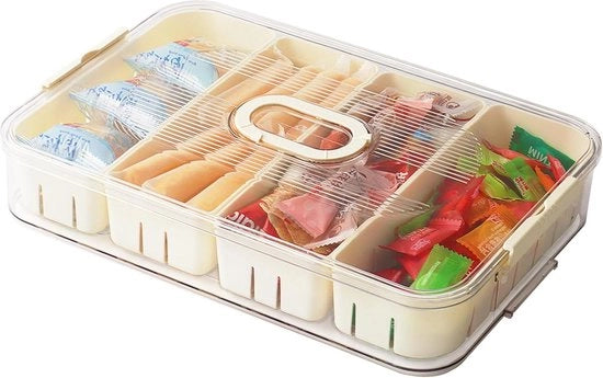 Contenitore in plastica per alimenti con cassetti rimovibili - conserva snack, frutta e verdura (4 cassetti)