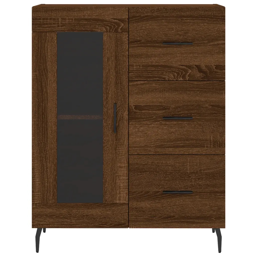 Credenza Rovere Marrone 69,5x34x90 cm in Legno Multistrato 828067