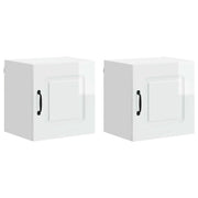 Set di 2 pensili da cucina dal design moderno capacità di contenimento 40 x 31 x 40 cm realizzati in legno composito bianco lucido 02_0053562