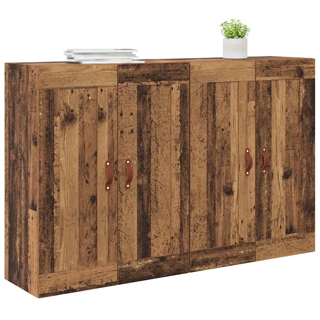 Mobile a muro 2 pcs Legno vecchio 69,5 x 34 x 90 cm 3415556