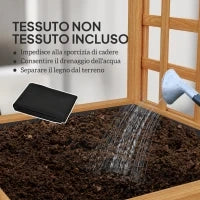 Fioriera con Traliccio per Rampicanti con Foro di Drenaggio e Fodera, in Legno, 40x40x120 cm, Marrone