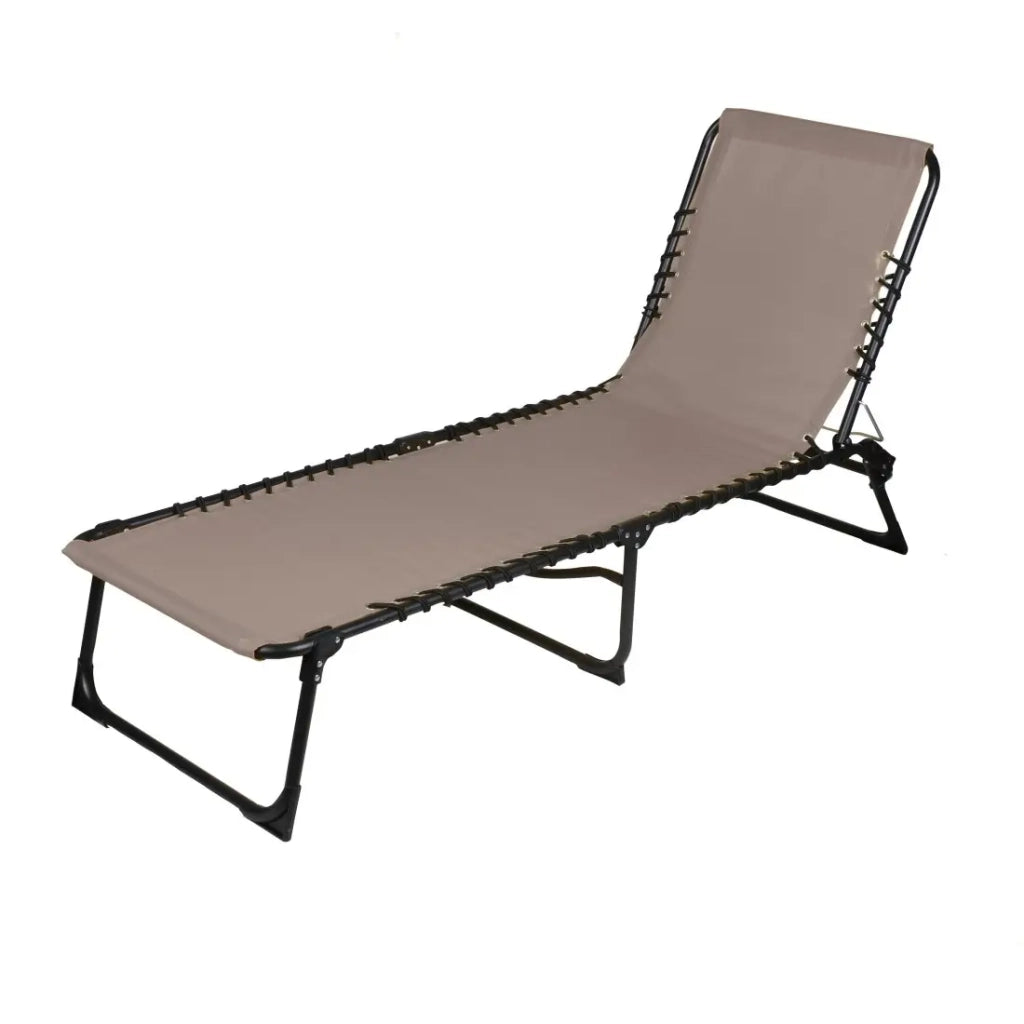 Lettino prendisole / Sdraio colore taupe 187x85x56 cm
