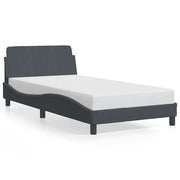 Letto singolo | Letto per adulti | Giroletto Dover Grigio Scuro 100x200 cm Velluto