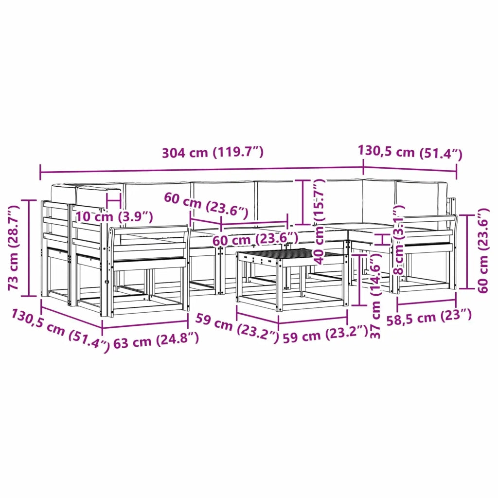 Set di divani da esterno 6 pz 3387387