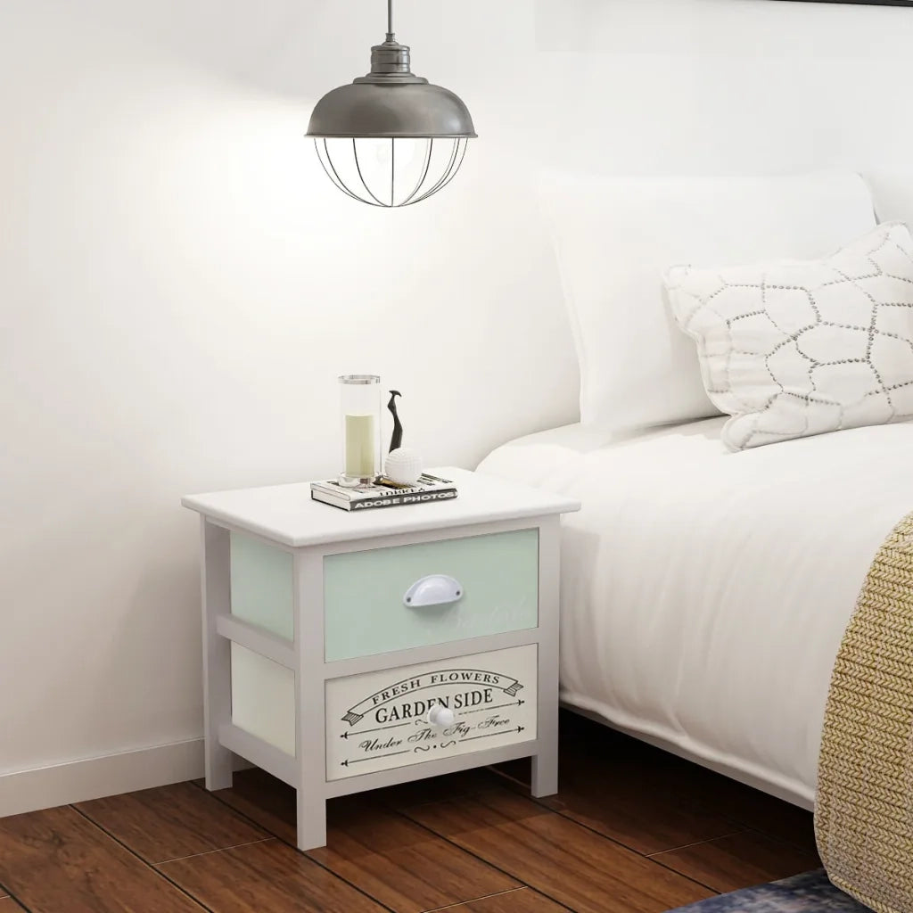 Comodino Francese Set 2 pz-Tavolino da notte in Legno