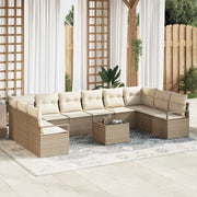 Set Divano da Giardino 11 pcs Beige e Crema polyrattan 3355240