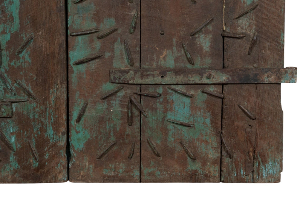 Biscottini Porta portone in legno massello e ferro da interno o da esterno vecchia e antica medievale