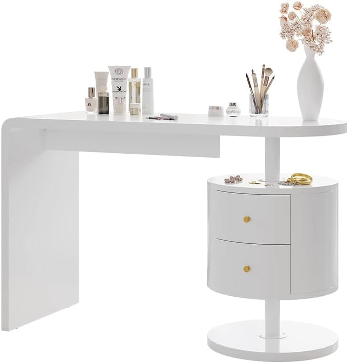 Vicco Tavolo da toeletta Lara, Bianco, 120 cm con 2 cassetti, Ampia superficie del tavolo per trucco, gioielli e accessori per lo styling