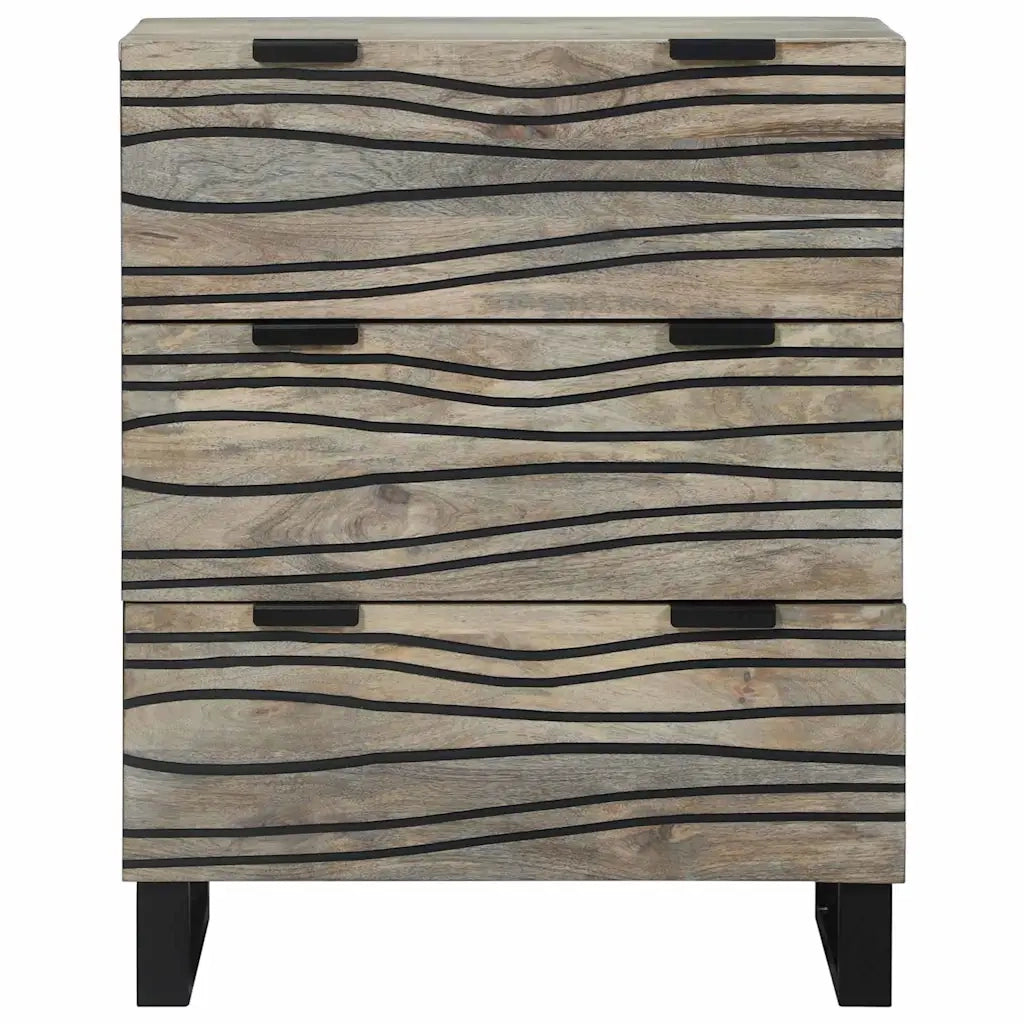 vidaXL Credenza Bianco 60 x 33.5 x 75 cm Legno massello di mango