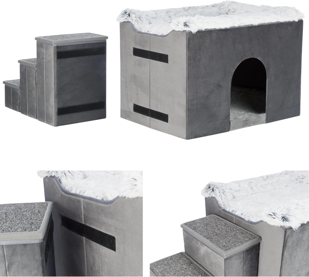 Cuccia per cani con scale, grigio (38039)