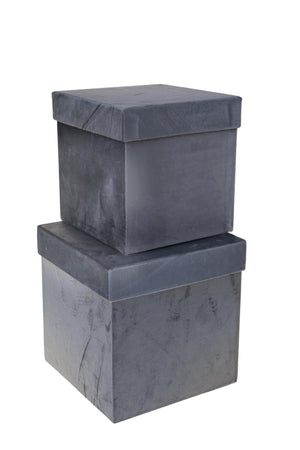 Set 2 Scatole Quadrate in Velluto H 265 cm