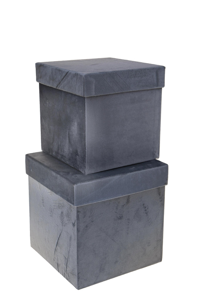Set 2 Scatole Quadrate in Velluto H 265 cm