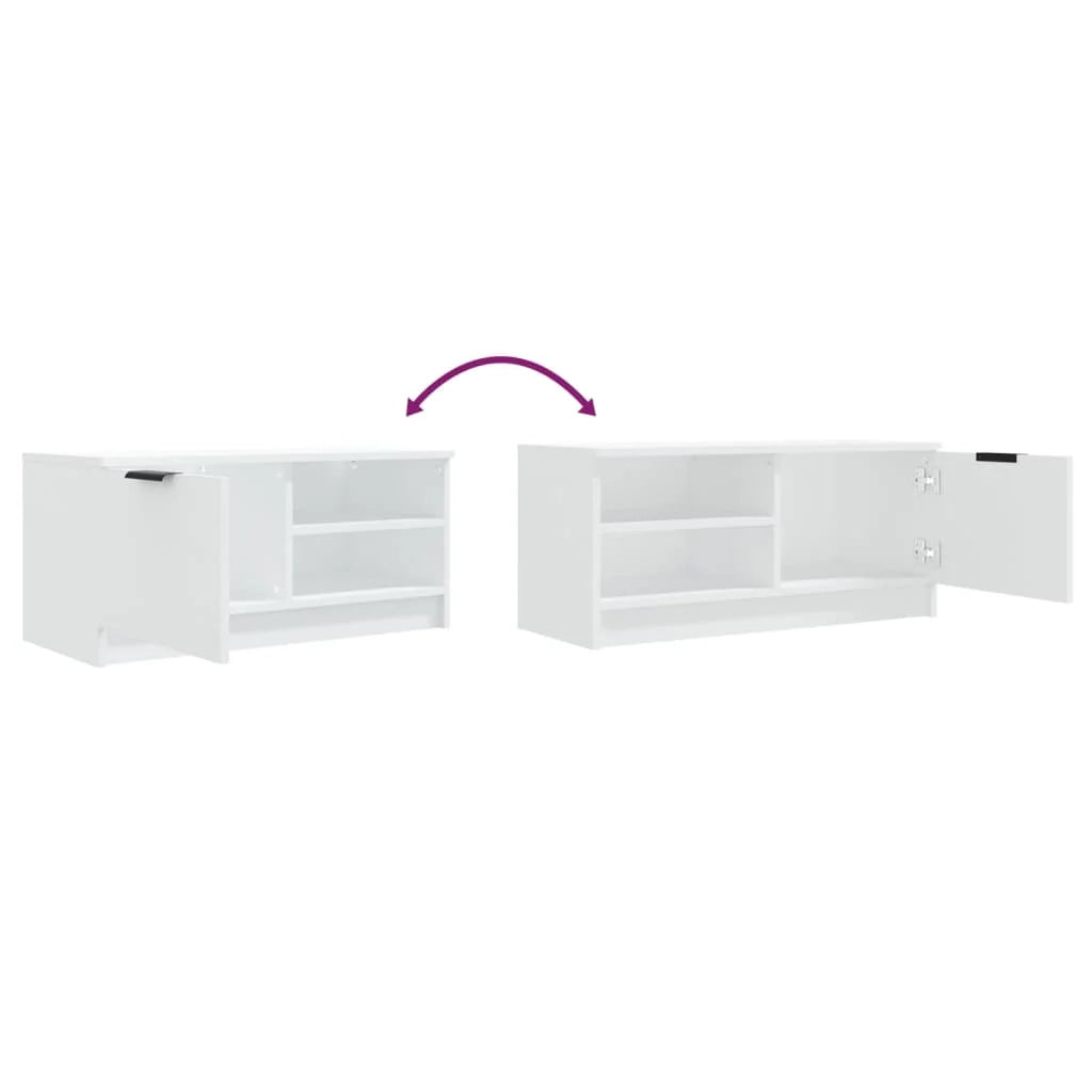 Mobile TV multimediale scaffale TV mobile TV sala da pranzo soggiorno camera da letto 80 x 35 x 36,5 cm legno ingegnerizzato bianco 02_0026267