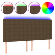 Testiera | Testata a LED Marrone scuro 200x5x118/128cm in Tessuto