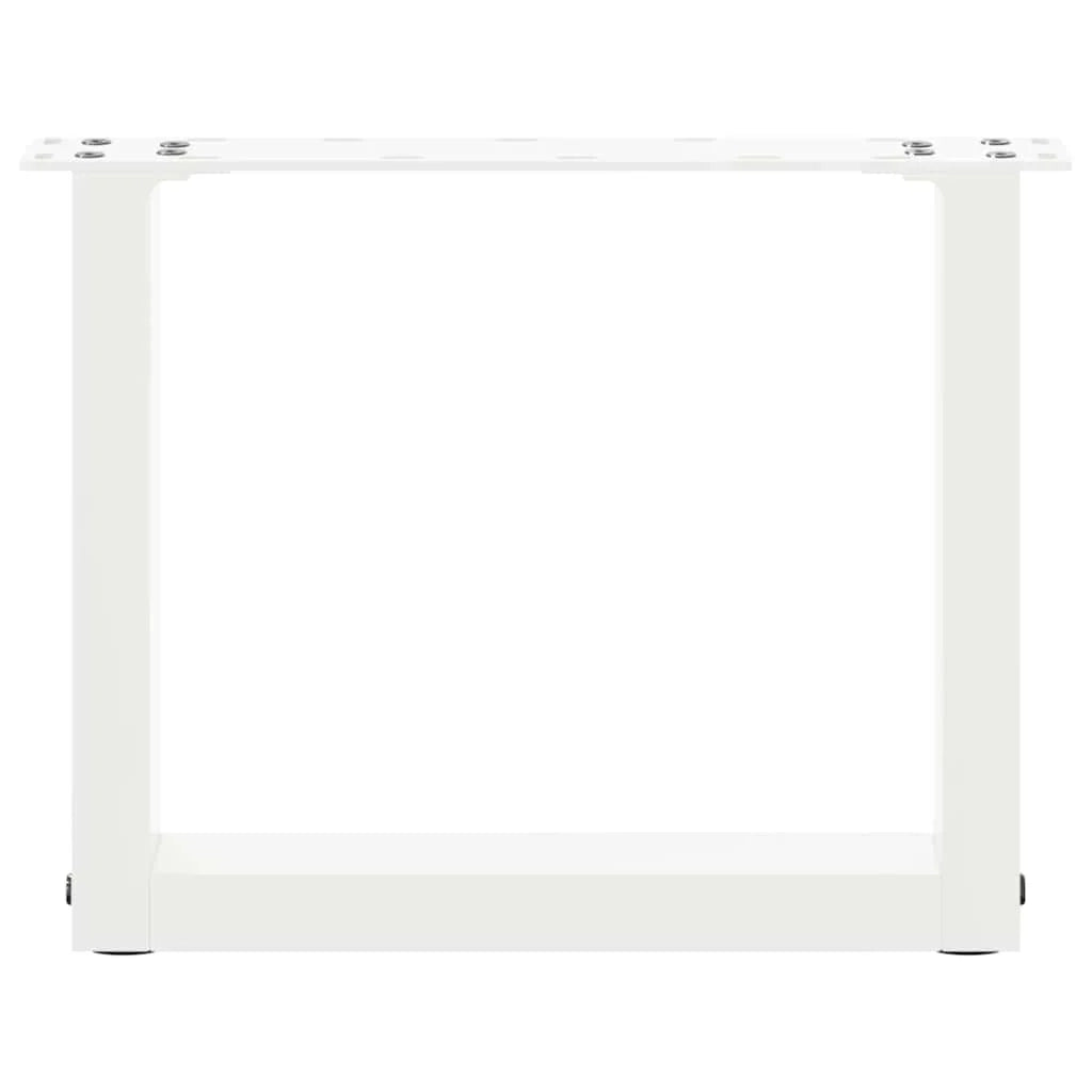 Set di 2 gambe per tavolino da caffè moderne e funzionali a forma di U 30 x 30 cm con piedini livellatori acciaio bianco 02_0057369