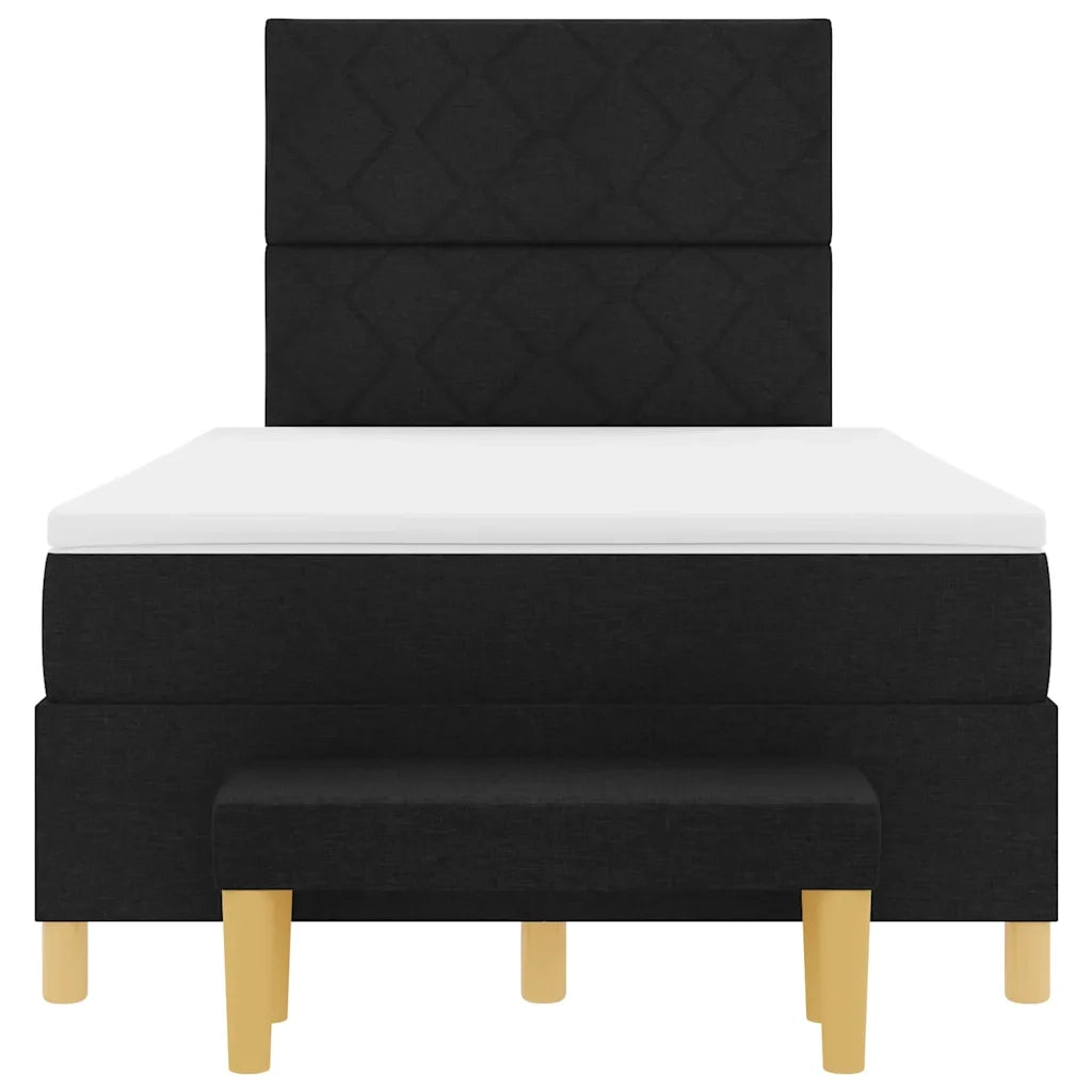 Letto a molle con testiera Nero 190 x 120 cm Tessuto 3344361