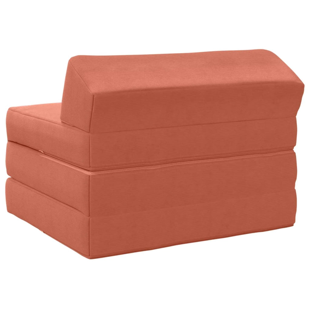 Divano Letto Pieghevole Rosso Arancio 200 x 70 x 10 cm 900033