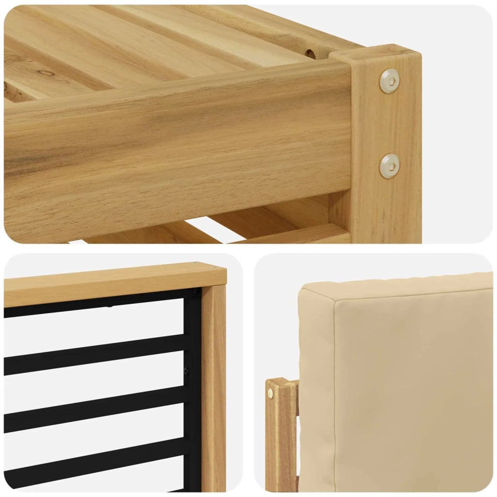 Set di divani da esterno 7 pcs Bianco e Beige 59 x 59 x 37 cm