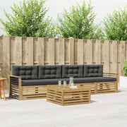 Set di divani da esterno con cuscino 5 pcs Bianco e Antracite