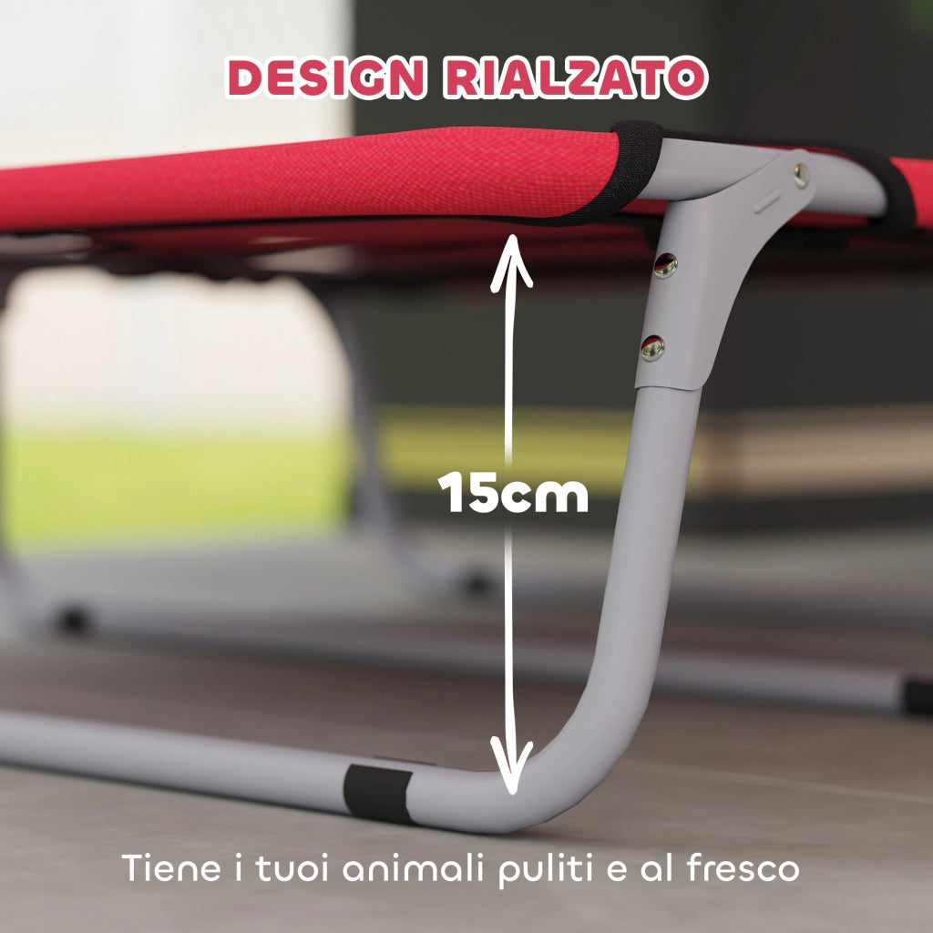 Brandina per Cani Pieghevole ¨C zephmum ¨C Tessuto Oxford, Metallo, 71x58x20 cm, Rosso
