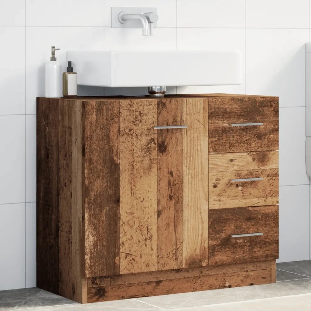 vidaXL Mobile Sottolavabo Legno Vecchio 63x30x54 cm in Truciolato
