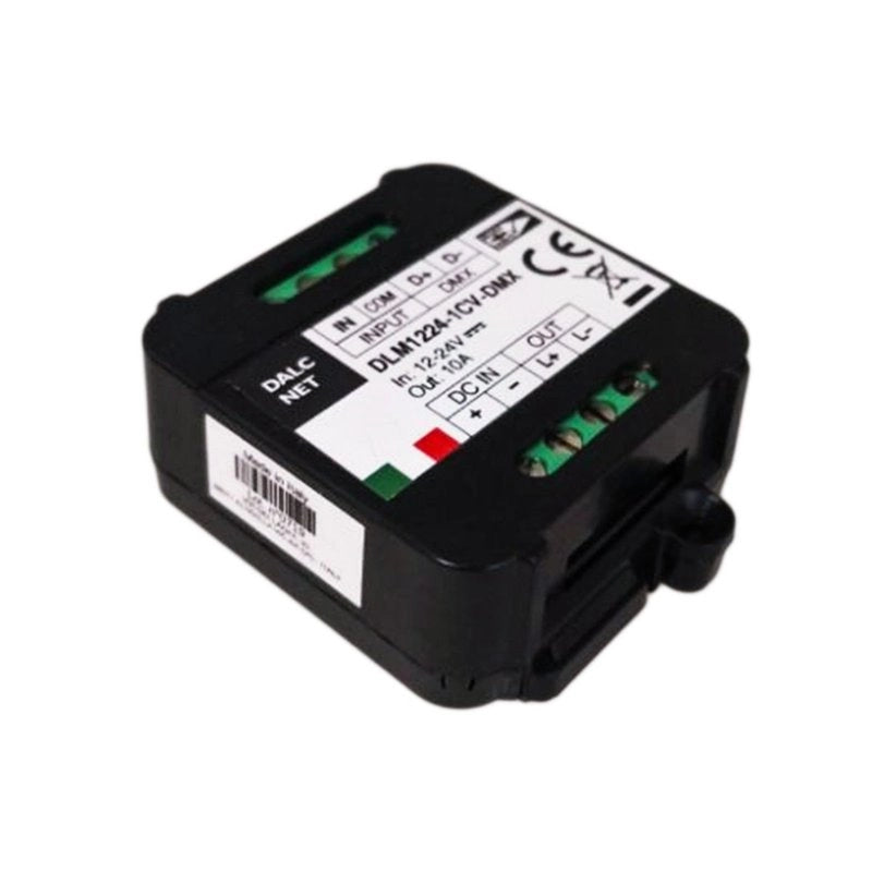 DLM1224-1CV-DMX Led Dimmer Bus DMX512 12V 24V 10A Pulsante N.O. 0/1-10V Potenziometro