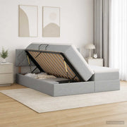 Letto con contenitore LED e materasso Grigio Chiaro 3459360
