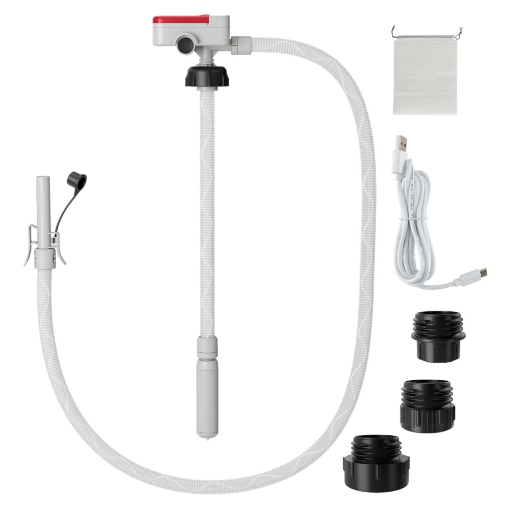 Pompa di trasferimento del combustibile con auto-stop, Pompa per benzina alimentata da USB/batteria Rosso e Bianco