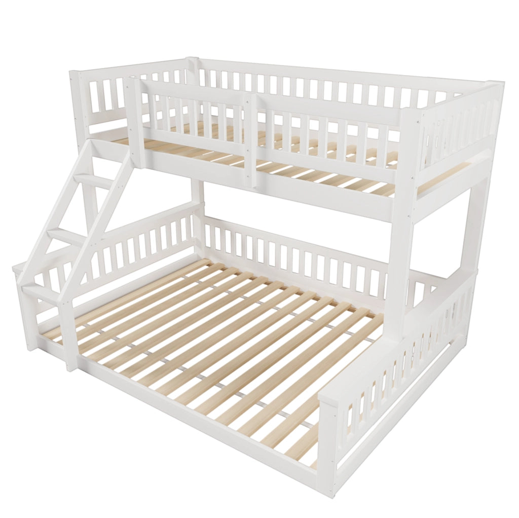 Letto a castello in pino bianco 90x200 + 140x200 cm