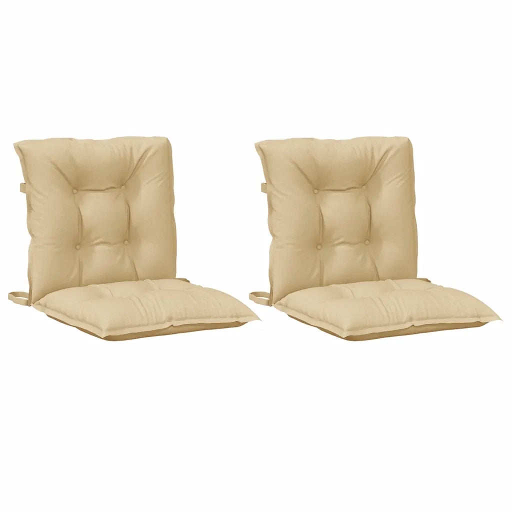 Cuscini Sedia Schiena Bassa 2 pz Beige MÃ©lange 100x50x7 Tessuto