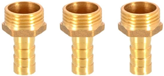 Connettore a 3 pezzi in ottone - Sostegno di connessione - Fusto maschio BSP - Connettori di fissaggio - Acqua/Gas/Aria - Qualità elevata - Connettore di fissaggio