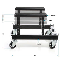 Cavalletto alzamoto a rotelle, max 680 kg, per moto e Quad