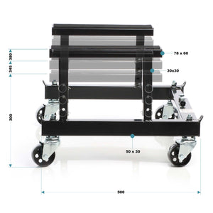 Cavalletto alzamoto a rotelle, max 680 kg, per moto e Quad