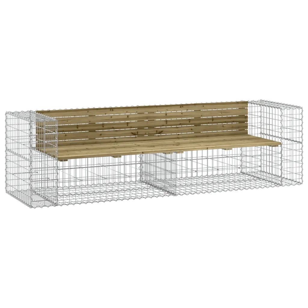 Panchina da Giardino | Panca da Giardino Design Gabbione 244x71x65,5cm Pino Impregnato