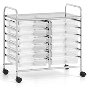 Carrello portaoggetti con ruote 64 x 38 x 62 cm 12 cassetti estraibili design moderno metallo trasparente 20_0011368
