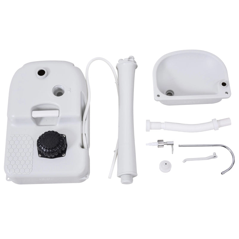 LAVABO Portatile da Campeggio 17 L HDPE Bianco con ruote