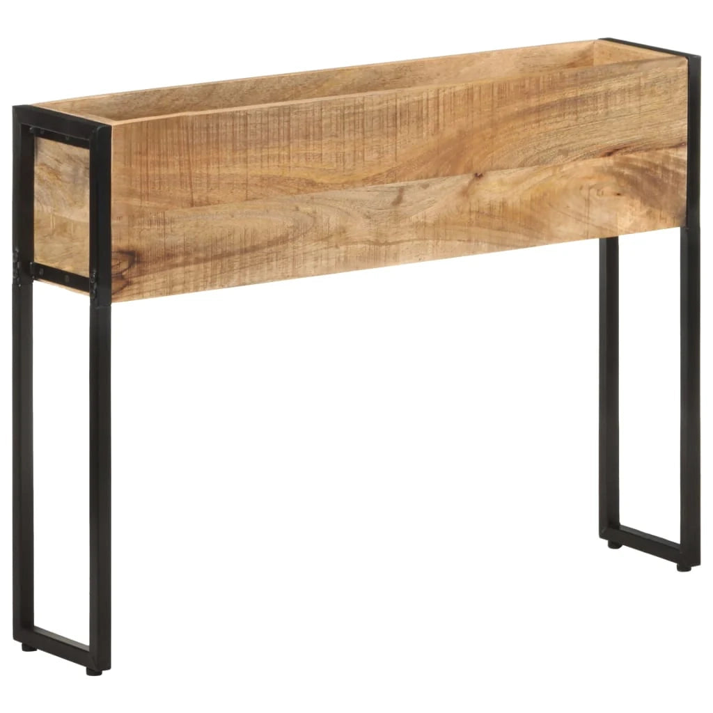 Fioriera rialzata per piante fiori terrazza giardino 90 x 20 x 68 cm legno di mango marrone grezzo 02_0037962