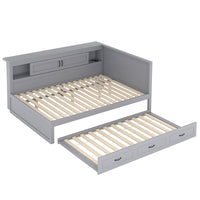 Divano letto daybed - Xylo - 140x200 cm LED USB contenitore grigio