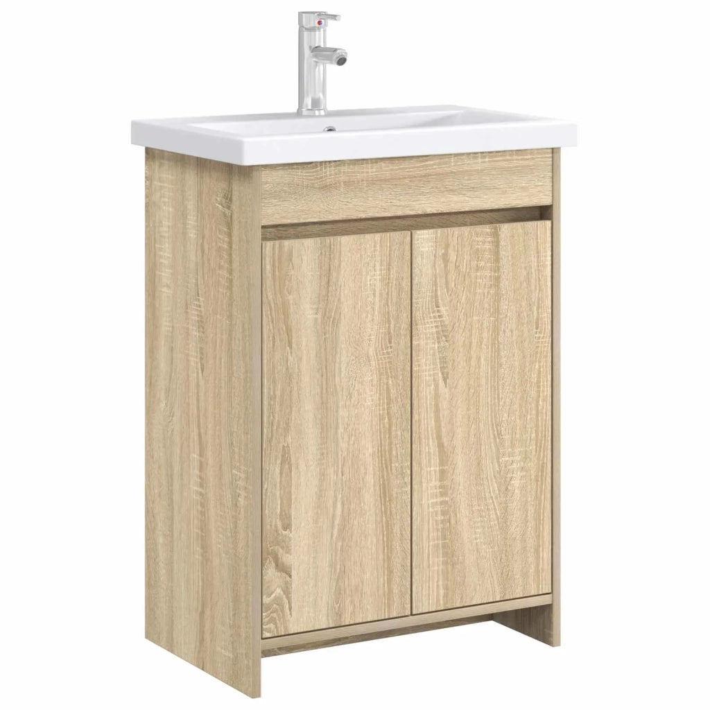 Mobiletto da Bagno Sotto Lavabo Rovere Sonoma 56 x 37,5 x 81 cm