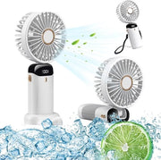 Ventilatore pieghevole con alimentazione a batteria - ventilatore portatile mini-USB caricabile con 5 velocità - azionato elettricamente - per uso domestico e viaggio