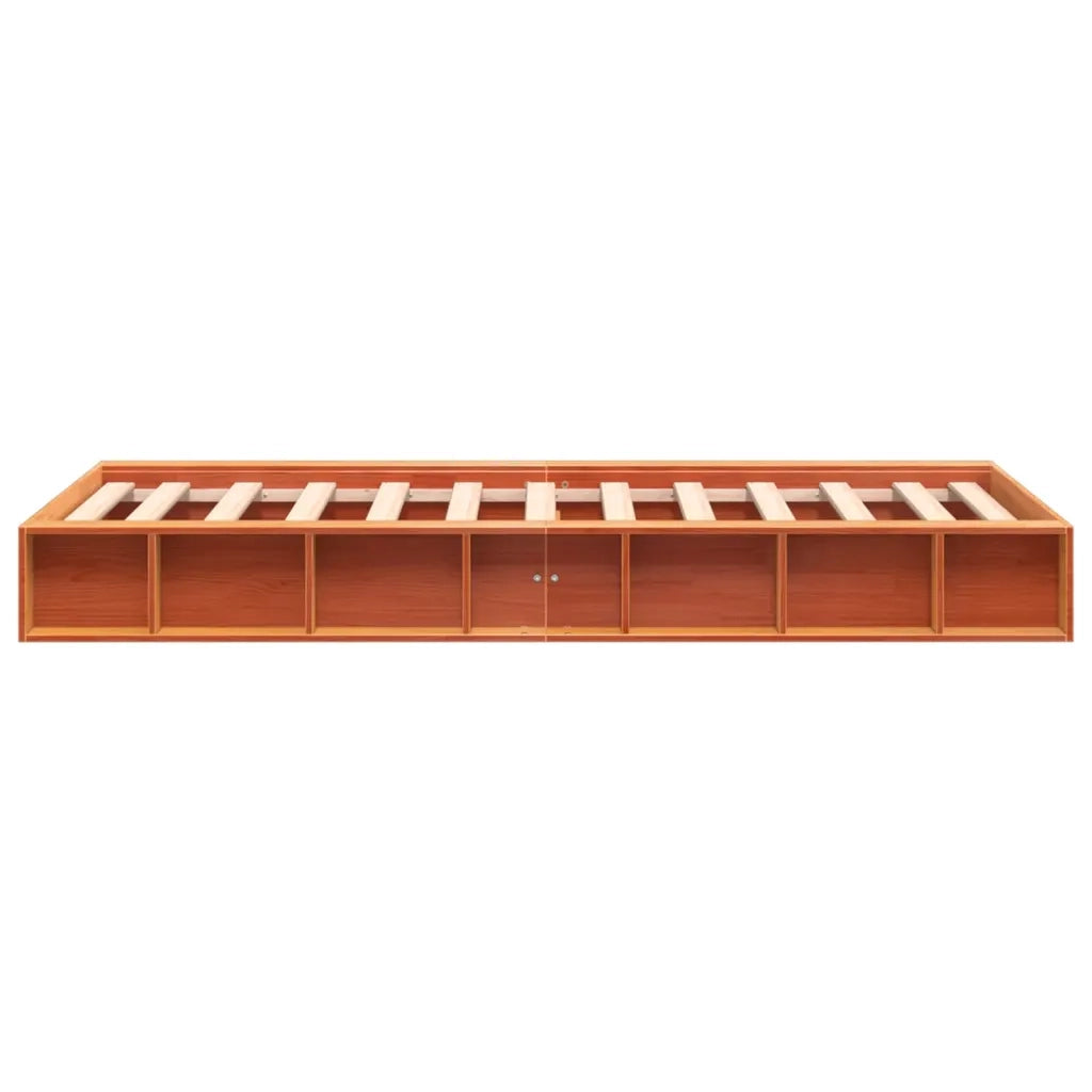Letto senza Materasso Marrone Cera 90x200 cm Legno di Pino