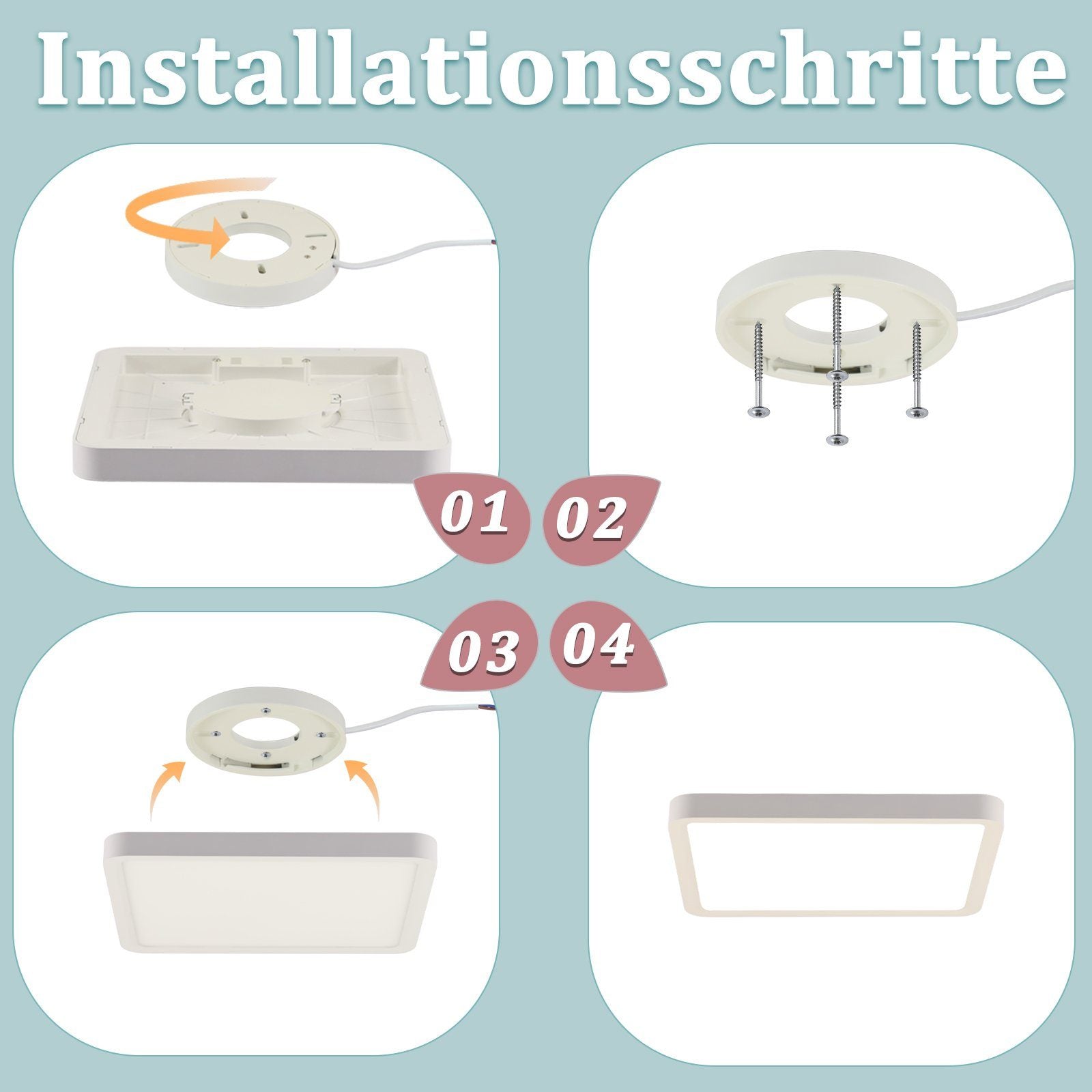 ZMH Lampada da soffitto LED piatta 23cm 18W IP20 bianco neutro per cucina camera letto corridoio