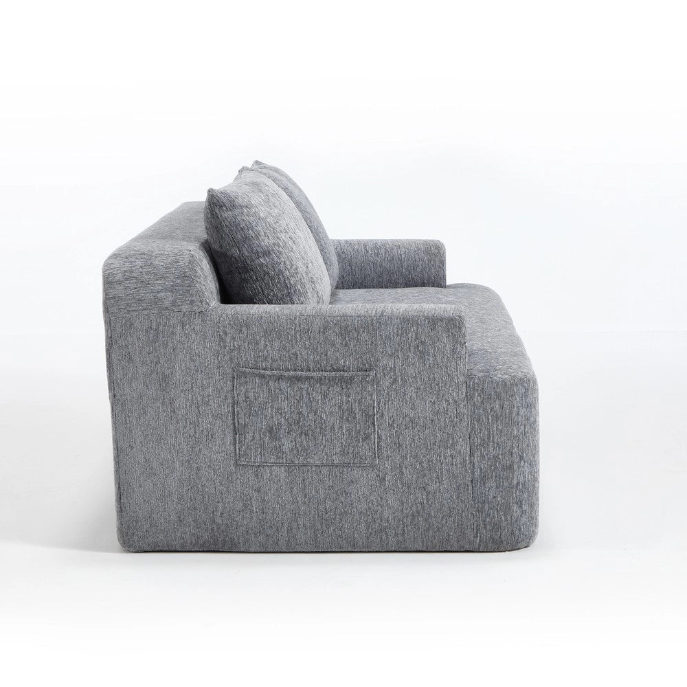 Divano 2 posti ¨C Minimal ¨C grigio tessuto con cuscini memory foam